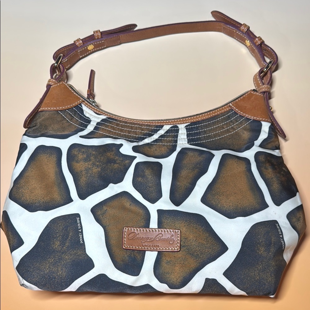 Dooney & Bourke Brown and White Shoulder Bag